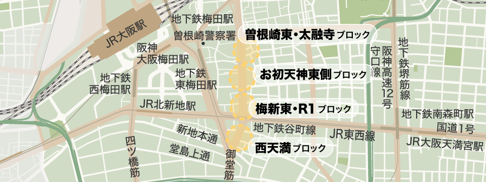 新御堂南エリア Map