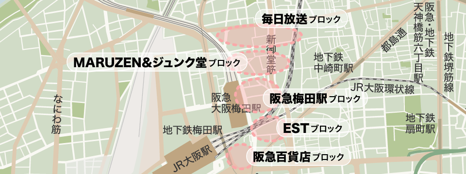 茶屋町エリア Map
